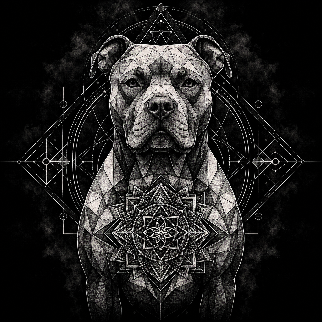 blackwork style dog tattoo