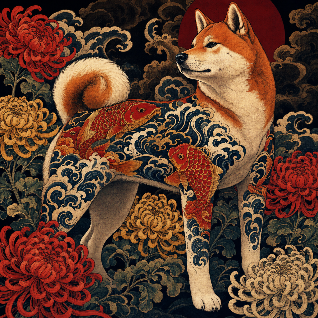 japanese style dog tattoo